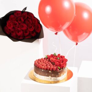 باقات الورد والكيك